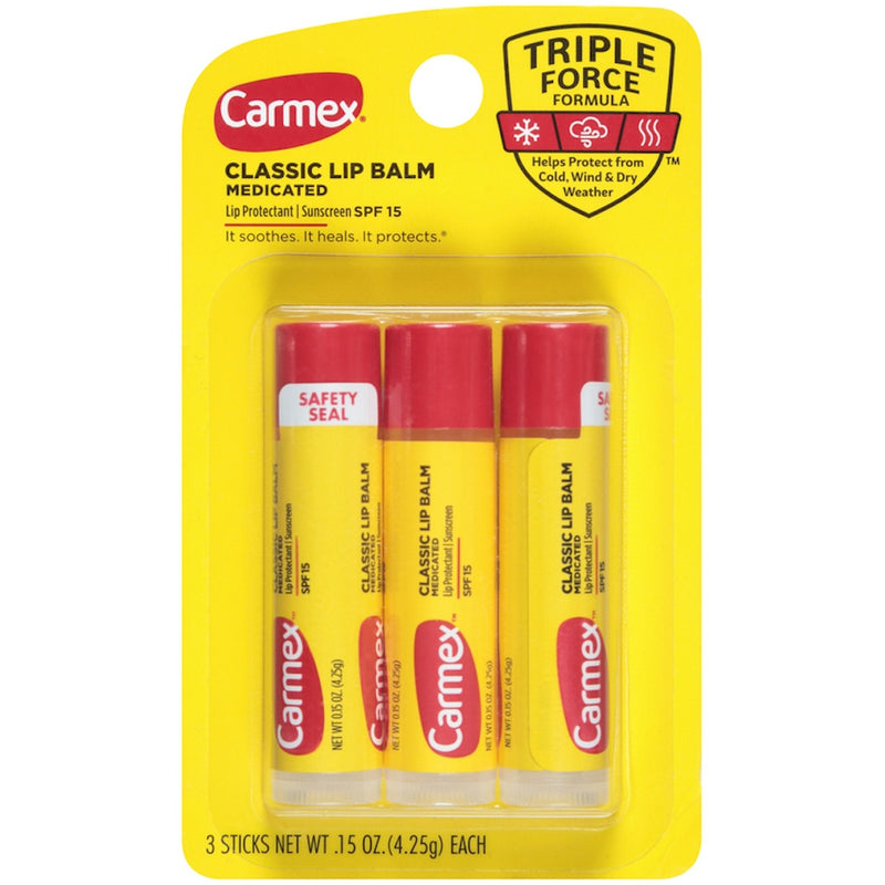 Carmex Carmex Lip Balm, Classic, Medicated, SPF 15 Lip Balms & Treatments Gold