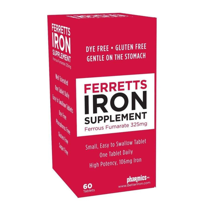 Pharmics Pharmics Ferretts Iron Supplement, Tablets Vitamins & Supplements Maroon