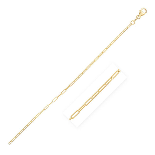 Bids.com 14K Yellow Gold Fine Paperclip Anklet (1.5mm) Accessories White Smoke 10 / Yellow Gold