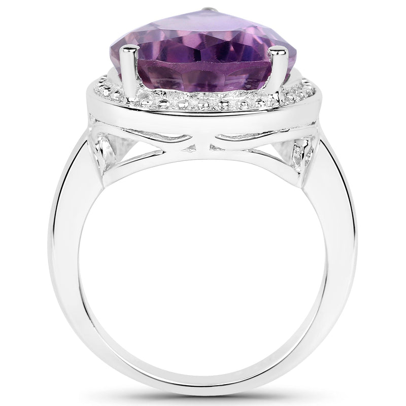 Bids.com 9.00 Carat Genuine Amethyst .925 Sterling Silver Ring Rings White Smoke size 6.00,size 7.00,size 9.00,size 8.00,size 5.00