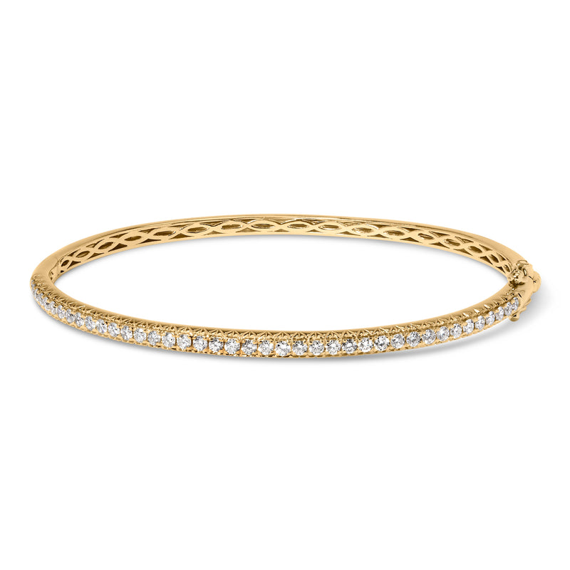 Bids.com 14K Rose Gold 1.00 Cttw Half Eternity Diamond Bangle Bracelet (G-H Color, SI2-I1 Clarity) - 7" Inches Bracelets White Smoke Rose.Gold / 7,White.Gold / 7,Yellow.Gold / 7