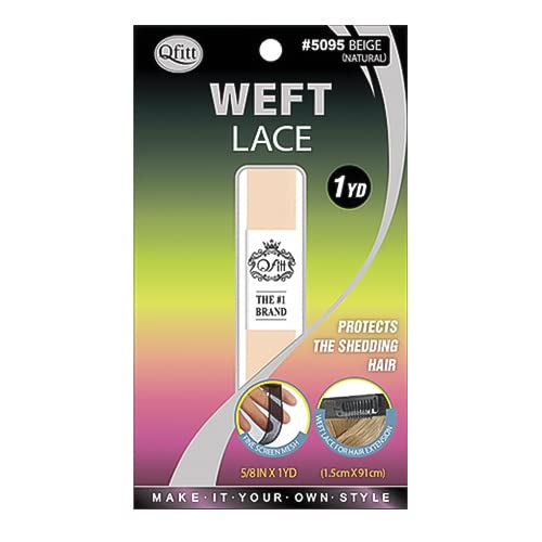 VIP Extensions Qfitt Weft Lace 5/8" x 1 yd Hair Extension Hair Accessories Black Beige Natural