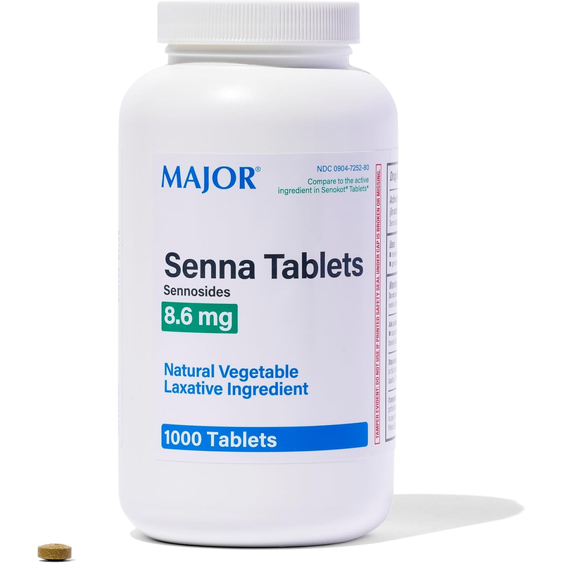 Major Major 8.6mg Senna Tablets - Pharmaceuticals Natural Laxative For Digestive Health Health Care White Smoke
