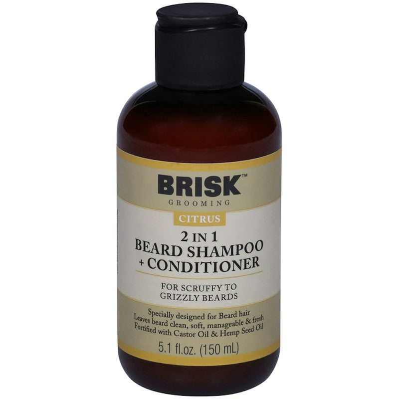 Brisk Grooming Brisk Grooming Beard Shampoo + Conditioner, Citrus, 2 In 1 5.1 Fl Oz Shampoo & Conditioner White Smoke