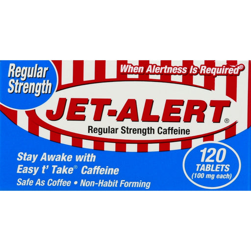 Jet Alert Jet Alert 100 MG Each Regular Strength Caffeine Tablets 120ct Health & Beauty Dodger Blue