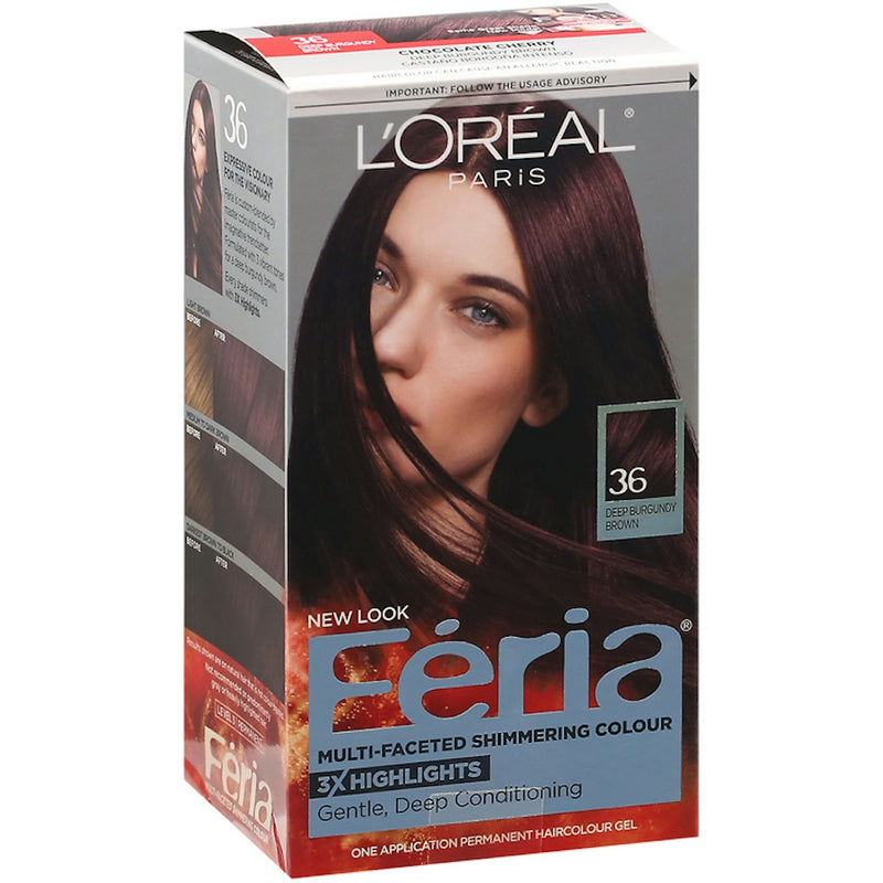 Loreal Feria L Oreal Paris Permanent Hair Color 36 Deep Burgundy Brown Hair Color Black