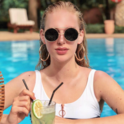 zeroUV Steampunk Vintage Circle Round Flip Up Vintage Sunglasses 8793 Sunglasses Tan Black Red,Gold Purple,Silver Orange,Silver Blue,Gold Green,Gunmetal Purple,Gold Red,Gold Blue,Gold Pink