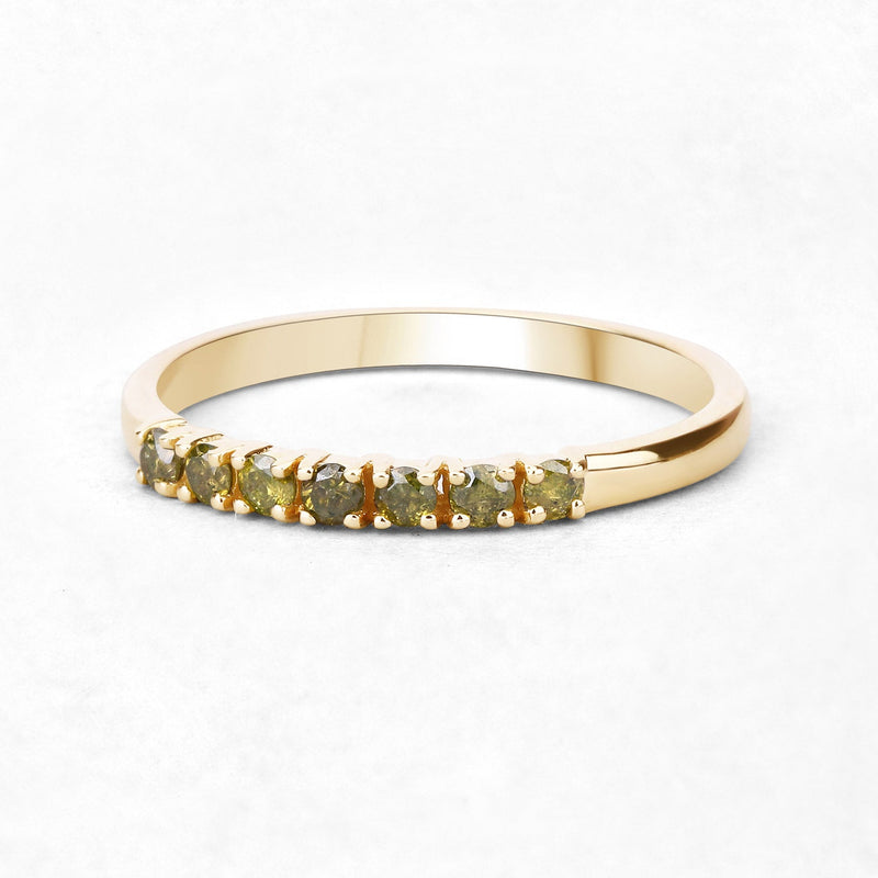 Bids.com 0.22 Carat Genuine Dark Yellow Diamond 14K Yellow Gold Ring (I1-I2) Rings White Smoke size 7.00,size 6.00,size 8.00