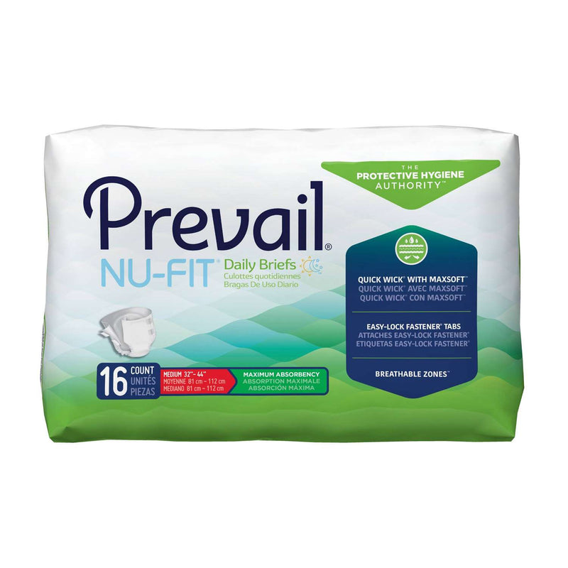 Prevail Prevail Nu-Fit Incontinence Adult Daily Briefs, Large - Bag Of 20 Bicycle Shorts & Briefs White Smoke