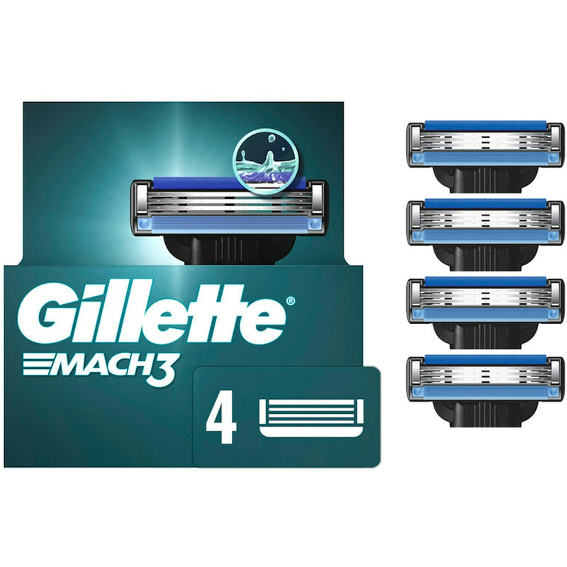 Gillette Gillette Mach3 Men's Razor Blades, 4 Blade Refills Shaving & Grooming White Smoke