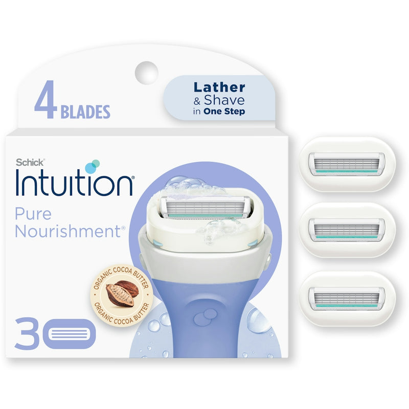 Schick Schick Intuition® Pure Nourishment Razor Refills – Coconut Milk &amp; Almond Oil (3ct) Shaving & Grooming White Smoke