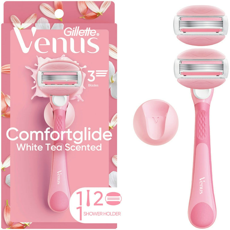 Gillette Gillette Venus ComfortGlide White Tea Women's Razor – 1 Handle + 2 Blade Refills Razors & Razor Blades White Smoke