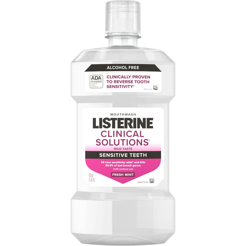 Listerine Listerine Clinical Solutions Sensitive Teeth Mouthwash, Mint, 500 mL Mouthwash White Smoke