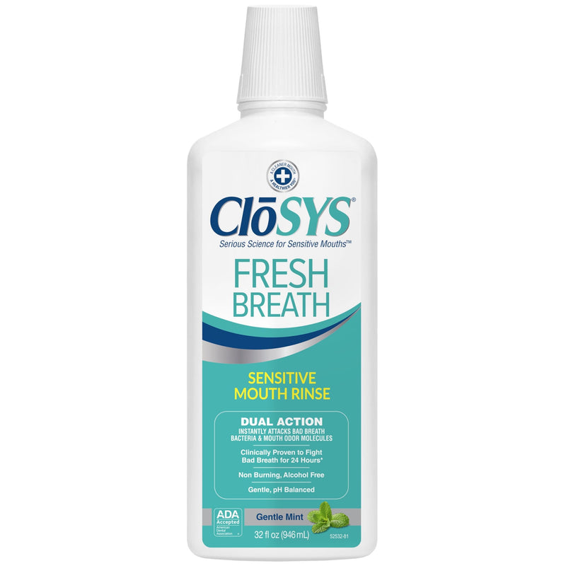 Closys Closys  Non Irritating Sensitive Gentle Mint Rinse 32 Oz Box Personal Care White Smoke