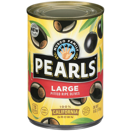 Pearls Pearls Large Pitted California Ripe Olives 24-6 Oz. Cans Olives & Capers White Smoke