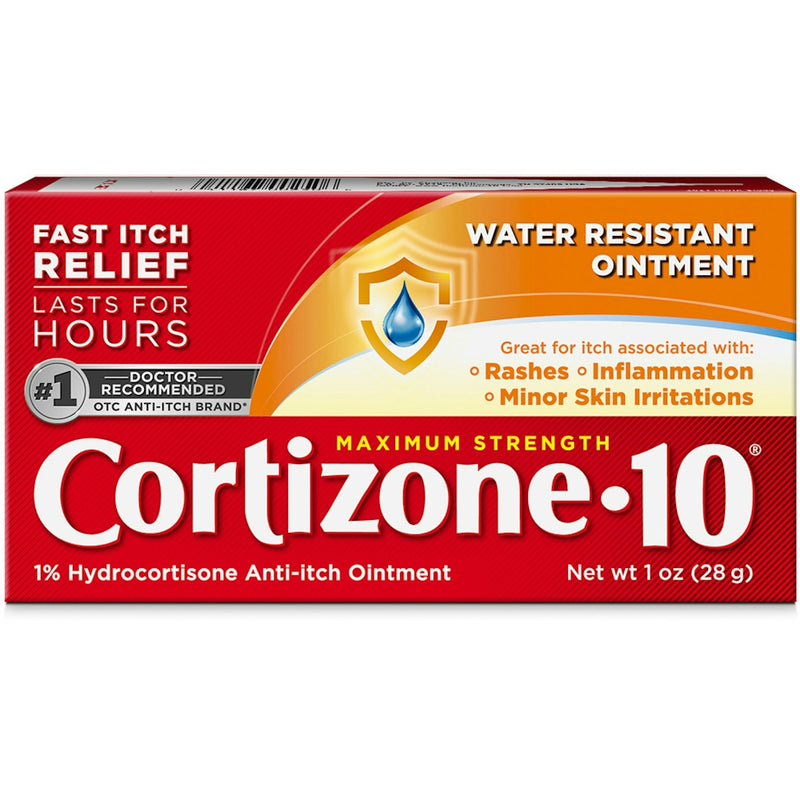 Cortizone 10 Cortizone 10 Maximum Strength Water Resistant Anti-Itch Ointment, 1% Hydrocortisone, 2 Oz First Aid Firebrick