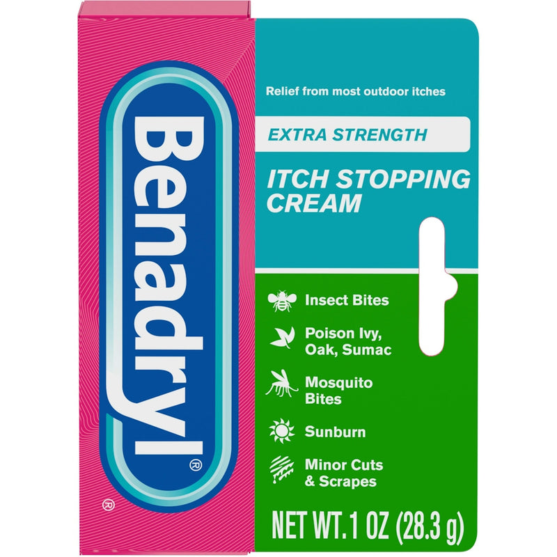 Benadryl Benadryl Itch Stopping Cream, Extra Strength, For Ages 2+ 1 Oz Medicine & Drugs Forest Green