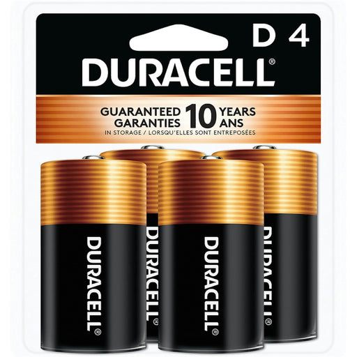 Duracell Duracell Coppertop D Batteries - 4 Pack Alkaline Battery Batteries Black