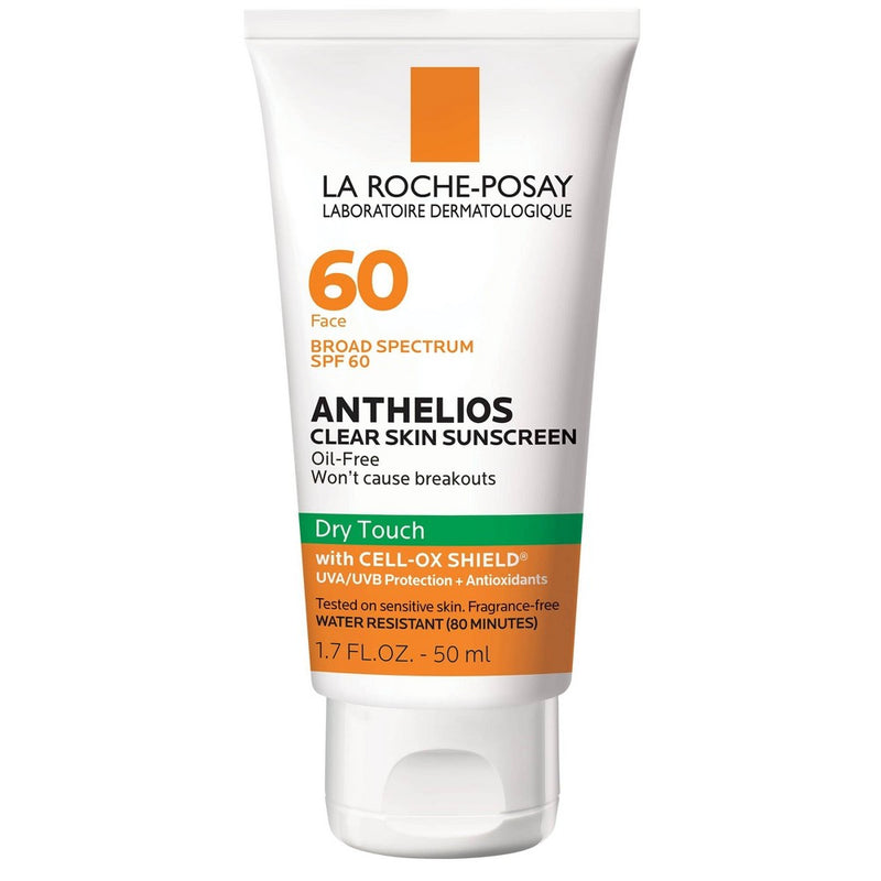 La Roche-Posay La Roche-Posay Anthelios Clear Skin, Dry Touch Face Sunscreen, Oil Free With SPF 60, 1.7 Fl. Oz Sunscreen White Smoke
