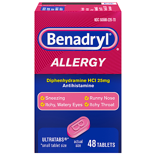 Benadryl Benadryl Tablets 25 Mg Allergy Personal Care Dark Blue