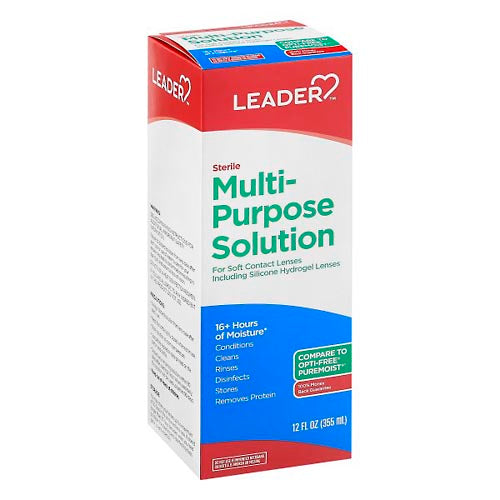 0 Leader Multi Purpose Contact Lens Solution 12 Oz Contact Lens Solution Lavender