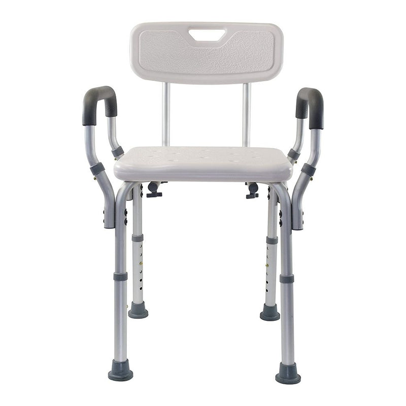 Essential Medical Supply Essential Medical Supply Shower Bench With Arms And Back Shower Benches & Seats White Smoke