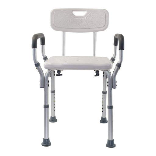 Essential Medical Supply Essential Medical Supply Shower Bench With Arms And Back Shower Benches & Seats White Smoke