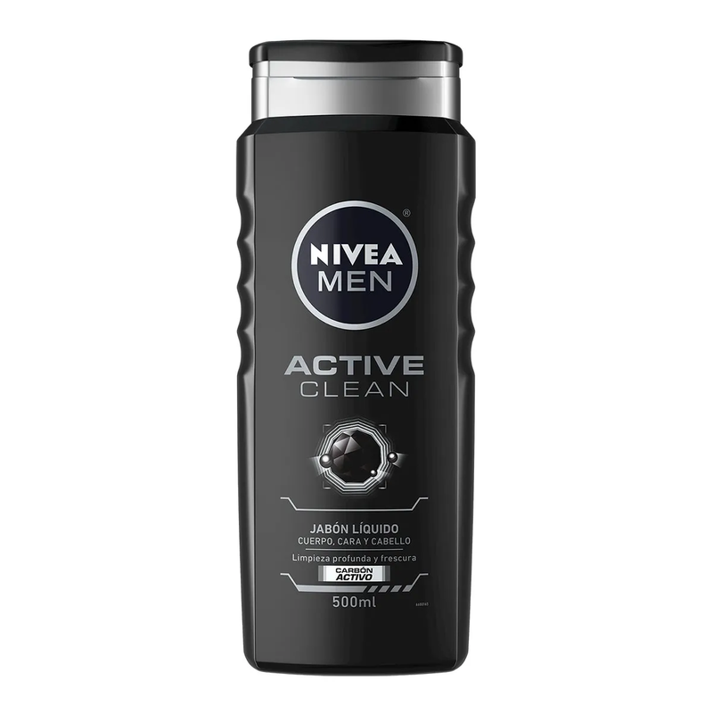 Nivea Nivea Active Clean Body Wash, Deep Clean, With Natural Charcoal Body Wash Dim Gray