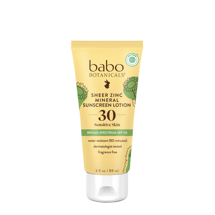 Babo Botanicals Babo Botanicals Clear For Babies Fragrance Free Zinc Sunscreen Lotion - SPF 30 - 3 Fl Oz Sunscreen White Smoke