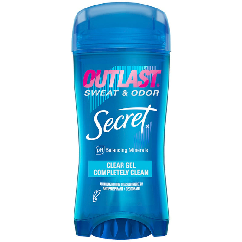 Secret Secret Antiperspirant/Deodorant, Completely Clean, Sweat & Odor, Clear Gel 2.6 Oz Deodorant Dark Cyan