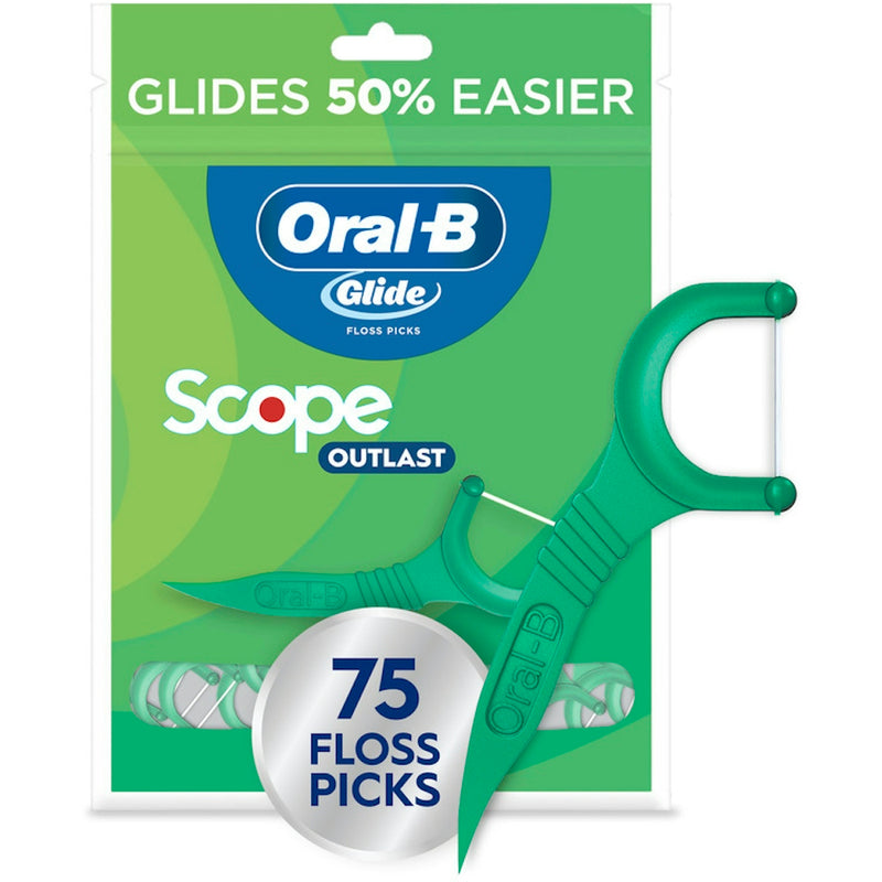 Oral-B Oral-B Complete Glide + Scope Outlast Mint Dental Floss Picks Oral Care White Smoke
