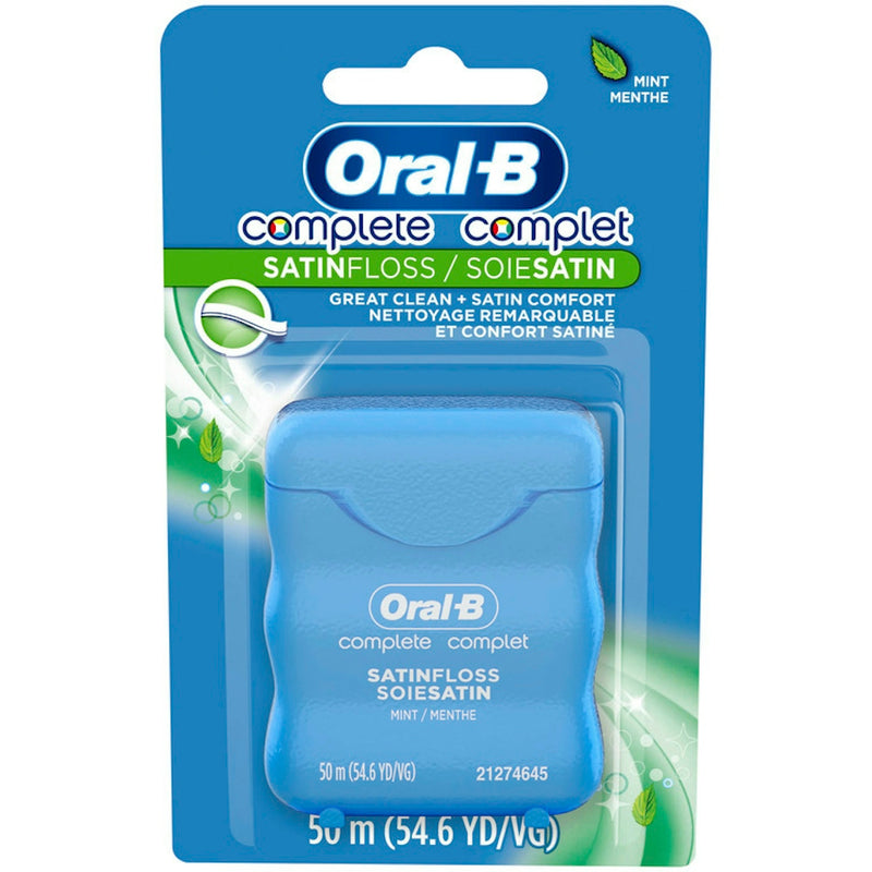 Oral-B Oral-B® Complete Satin Floss™ – Mint Flavor (50 m / 54.6 yds) Dental Floss Cornflower Blue