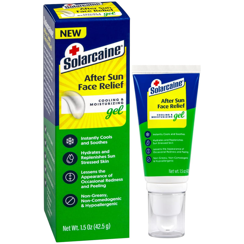 Solarcaine Solarcaine® After Sun Face Gel – Cooling &amp; Moisturizing Relief (1.5 oz) Lotion & Moisturizer White Smoke