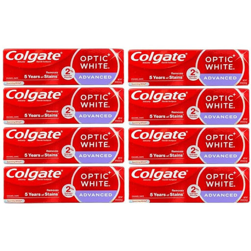Colgate Colgate Optic White Toothpaste, Anticavity Fluoride, Sparkling White, Advanced Toothpaste Firebrick