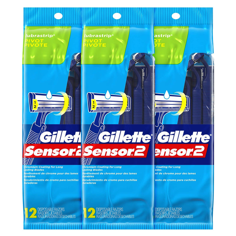 Gillette Gillette Sensor 2 Lubrastrip Pivot Disposable Razors Shaving & Grooming Deep Sky Blue