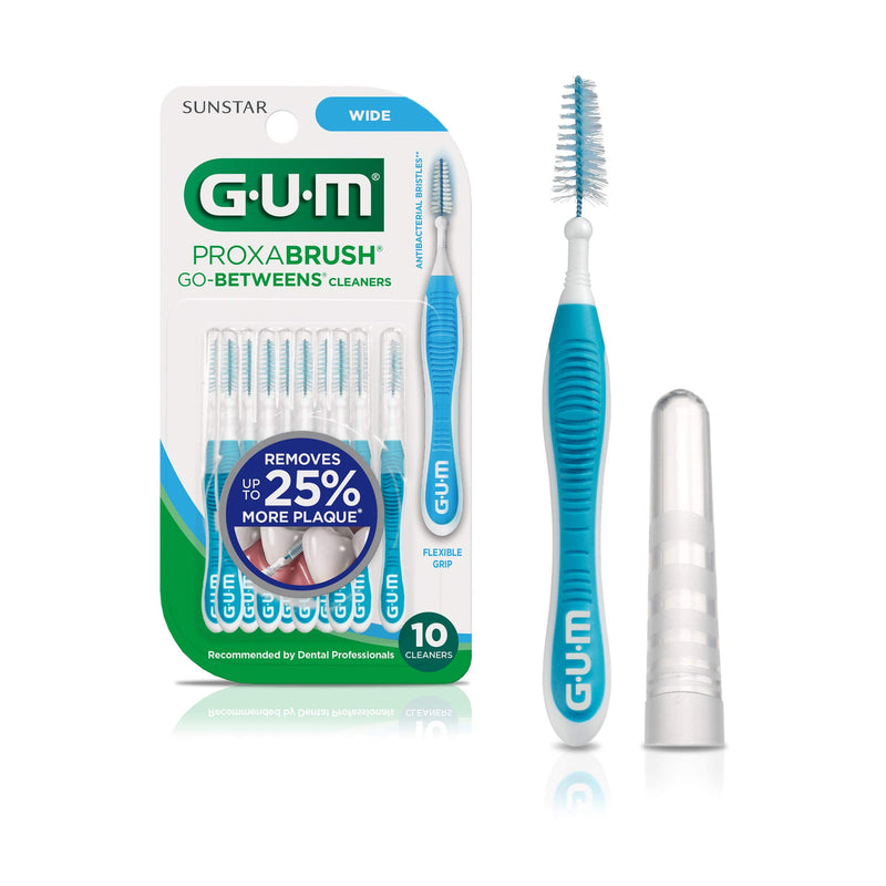 GUM GUM Proxabrush Go-Betweens Wide Cleaners - 10ct Oral Care White Smoke