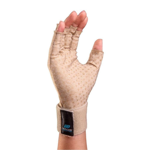 0 DONJOY Advantage Arthritis Compression Gloves w/Open Finger Tips (Beige) Medium Gloves & Mittens White Smoke