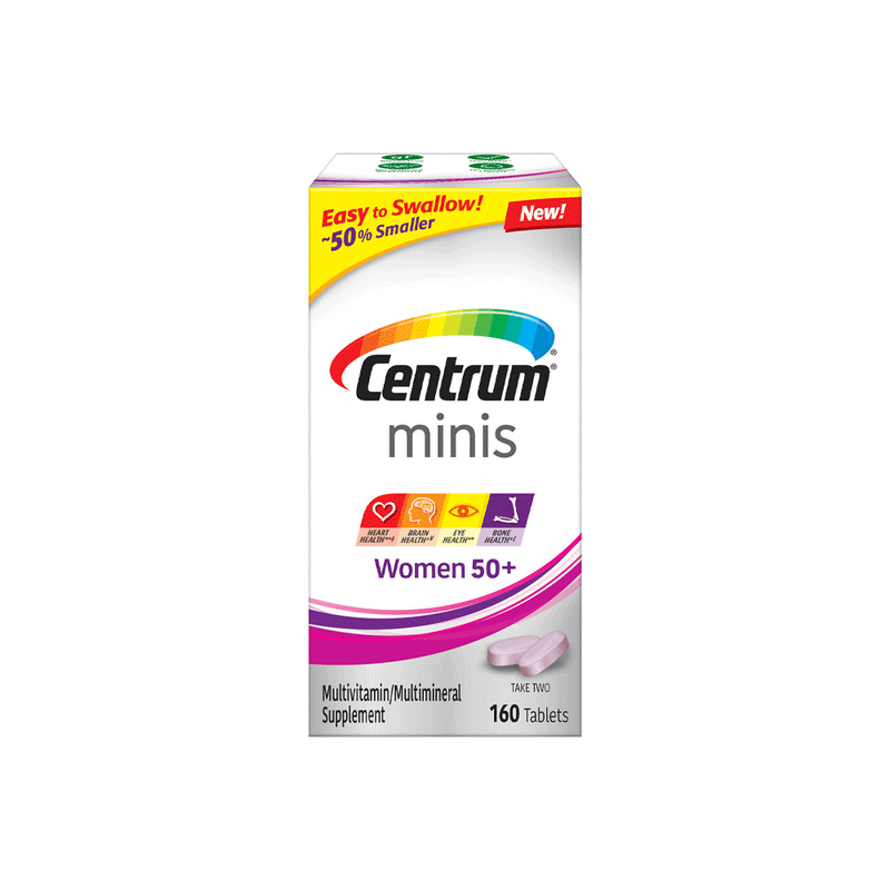 Centrum Centrum Minis Women 50+ Multivitamin Supplement Supports Bone Health And More Tablets Vitamins & Supplements White Smoke