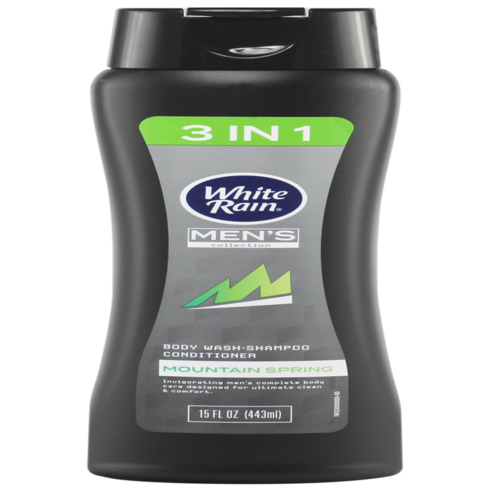 White Rain White Rain Men Fresh Mountain Spring Shampoo + Conditioner + Body Wash 15 Fl Oz Shampoo & Conditioner Dim Gray
