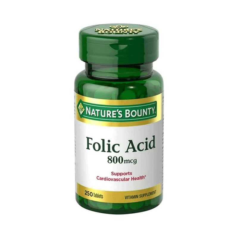Nature's Bounty Nature's Bounty Folic Acid 800 Mcg Vitamin Supplement Maximum Strength - 250 Tablets Vitamins & Supplements White Smoke