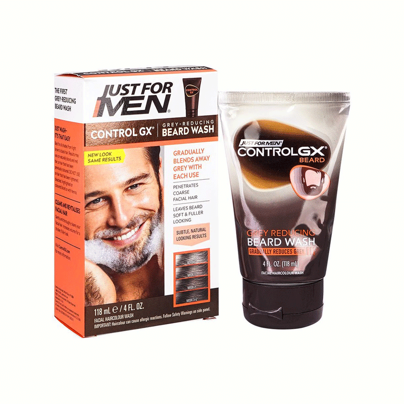 Just For Men Just For Men Control GX Grey Reducing Beard Wash, 4 Fl Oz Beard Wash White Smoke