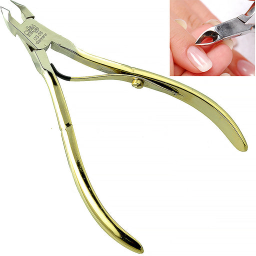 Camila Solingen Camila Solingen 4 Gold Plated Cuticle Cutter - 5mm Blade Manicure & Pedicure Spacers White Smoke