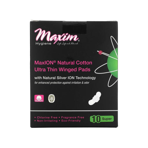Maxim Maxim Hygiene Maxion Natural Ultra Thin Winged Pads, Super Bath & Body Black