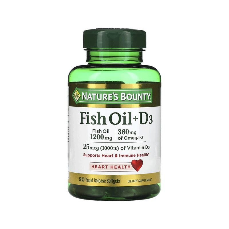 Nature's Bounty Nature's Bounty 1200 Mg Fish Oil + Vitamin D3 1000 Iu Softgels Vitamins & Supplements White Smoke
