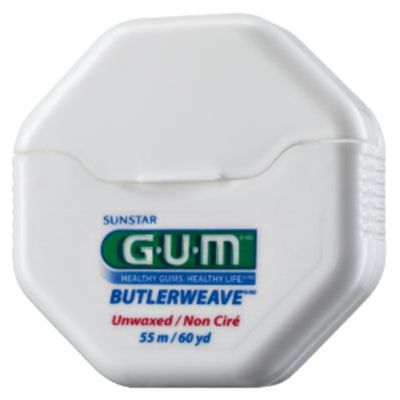 Gum Gum Butlerweave Waxed Dental Floss 55 M Dental Floss Light Gray