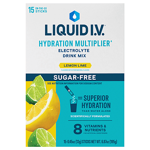 Liquid I.V. Liquid I.V.® Hydration Multiplier® Sugar-Free – Lemon Lime (15 Individual Sticks) Powdered Beverage Mixes Lavender