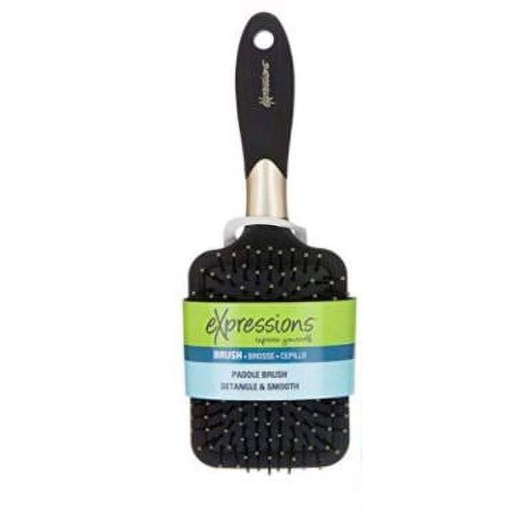 Expressions Expressions Value Pack Pro – Metallic Paddle Hairbrush with Rubberized Grip Combs & Brushes White Smoke