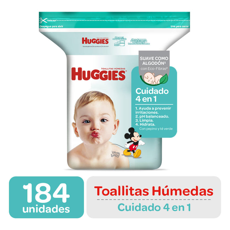 Huggies Huggies One & Done Wipes, Cucumber & Green Tea Scented, Disney Mickey Mouse Baby Wipes White Smoke
