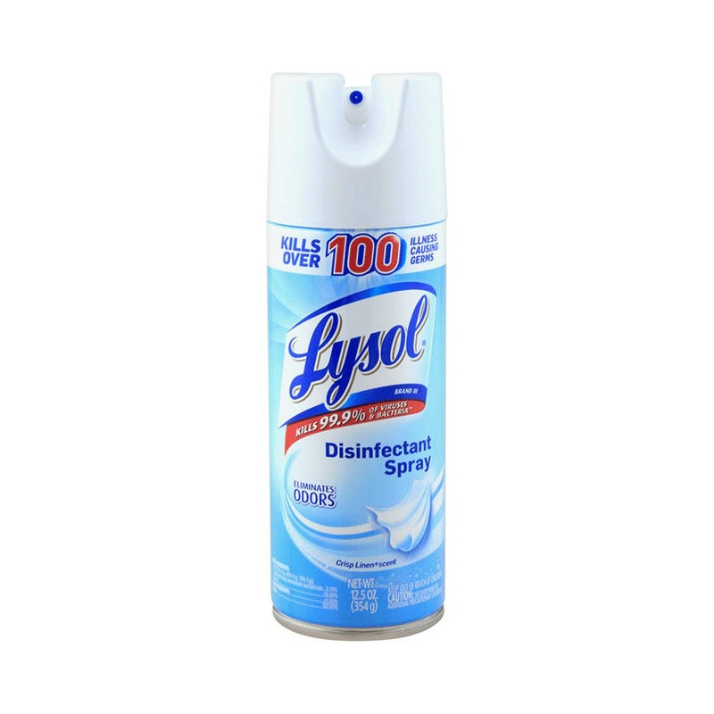 Lysol Lysol Disinfectant Spray, Crisp Linen Scent, 12.5 Oz Aerosol Spray Household Disinfectants Alice Blue