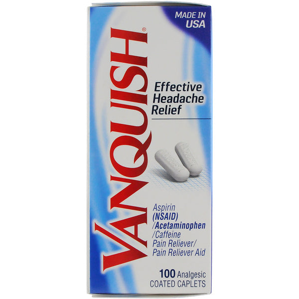 Vanquish Vanquish Headache Relief With Aspirin Caplets Health & Beauty Gray